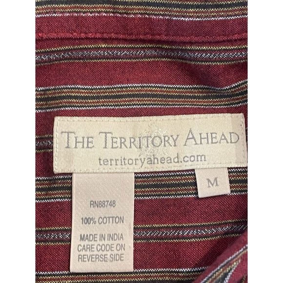 Territory Ahead Shirt Adult Medium Burgundy Long Sleeve Button Up Mens Outdoors‎ - Picture 5 of 5